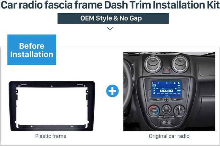 3X 2Din 9 Inch Car Control Fascia Audio Frame