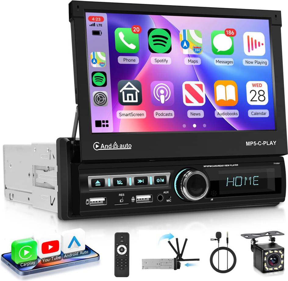 Single Din Wireless Carplay Android Auto