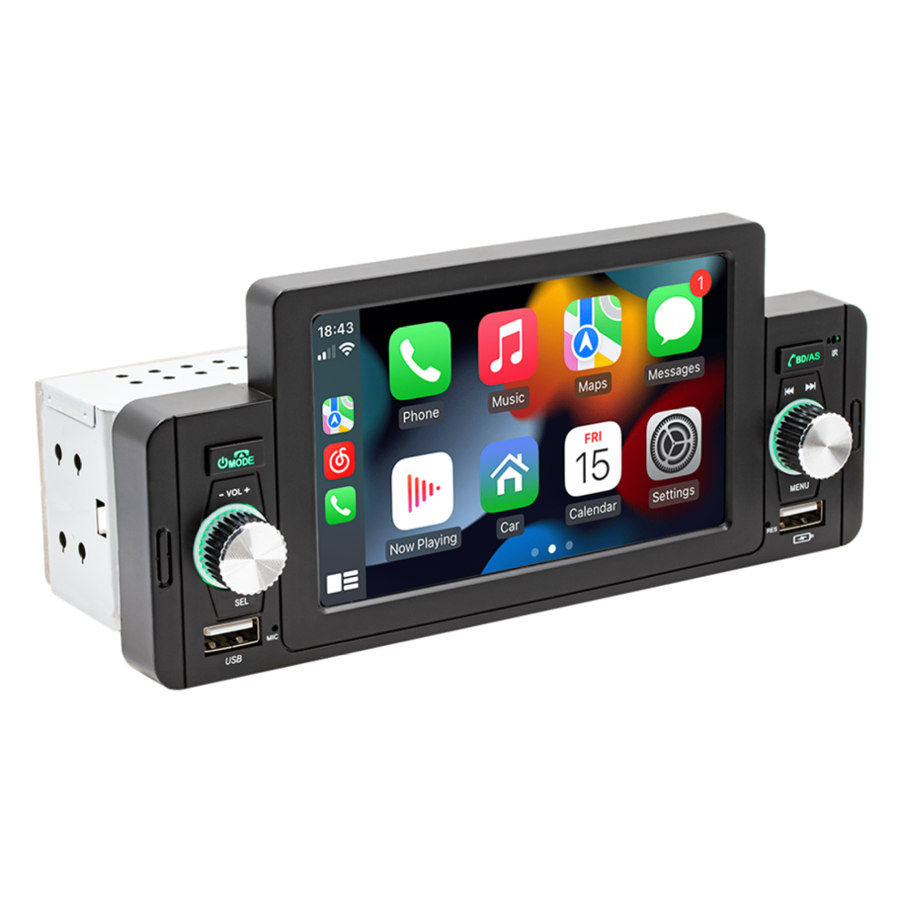 Car Stereo Single DIN with CarPlay Android Auto 5 Inch