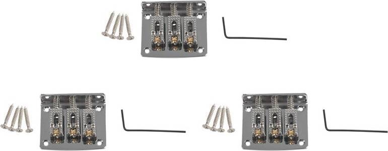 Kepptory 3X 3 String Guitar String Bridge Silver