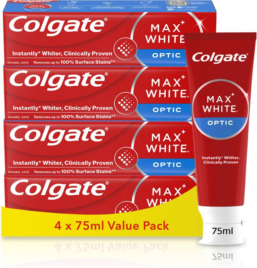 Colgate optic white toothpaste Colgate Max White Optic Toothpaste 4X75ml