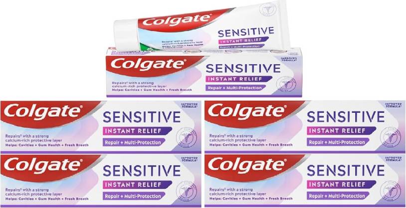 Colgate sensitive relief Colgate Sensitive Instant Relief Repair Multi Protection Toothpaste 75 ml Pack of 5