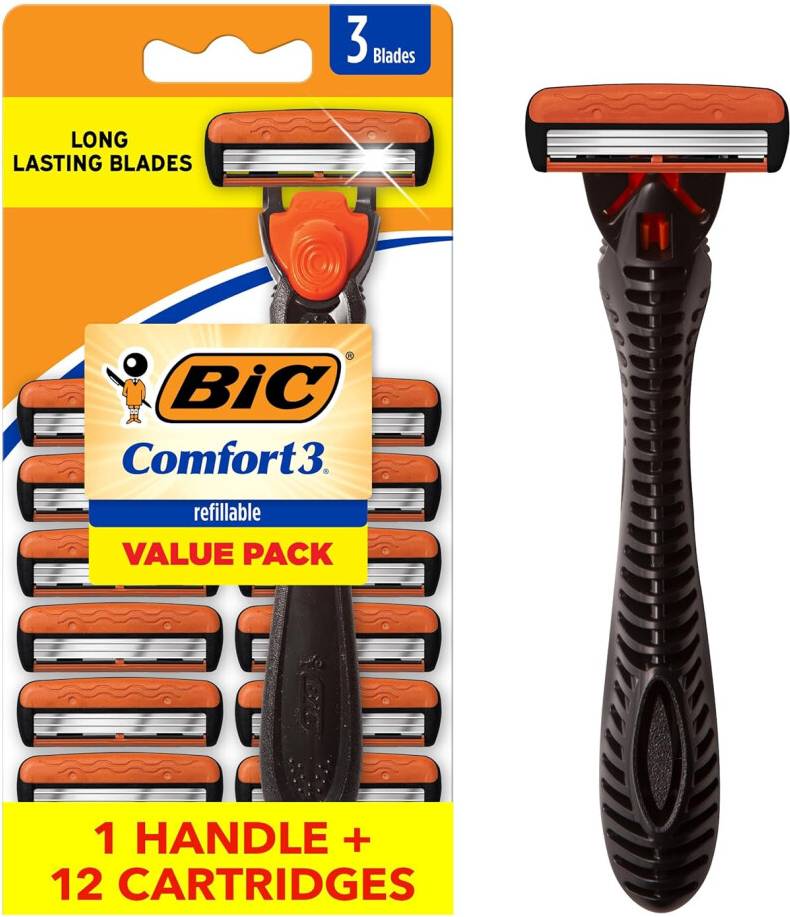 Bic Comfort 3 Men's Refillable 3-Blade Razors Kit