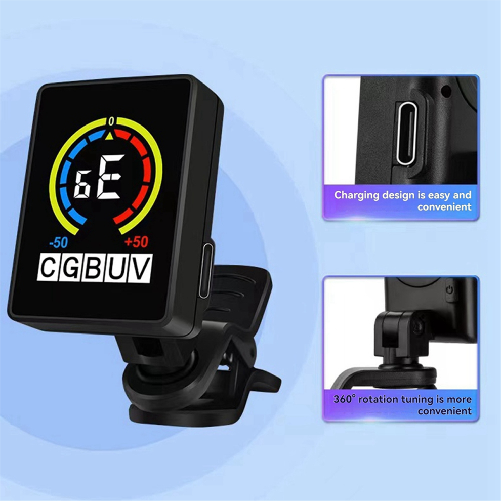 2pcs Rechargeable Color Screen Guitar Tuner