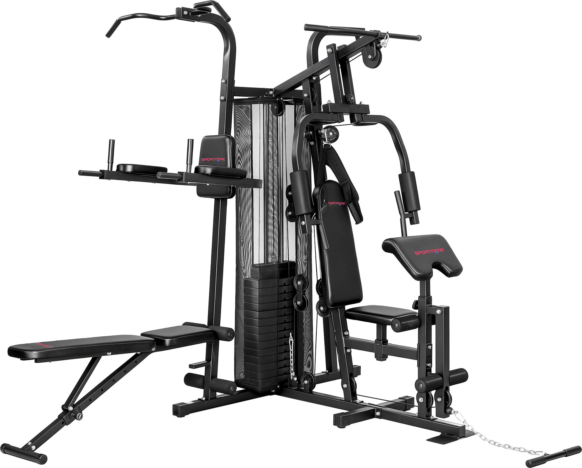 Home gym machine Sportnow All-in-One Home Gym Machine with Weight Stack and Pulley System