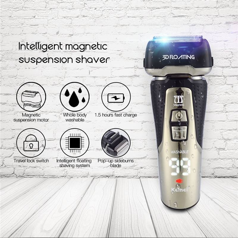 Kemei 3D Drijvende Elektrische Scheren Razor