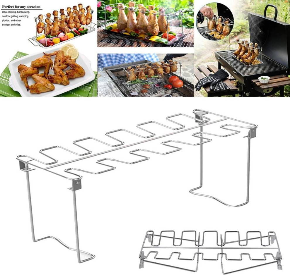 Stainless Steel Chicken Leg Rack 12 Slots