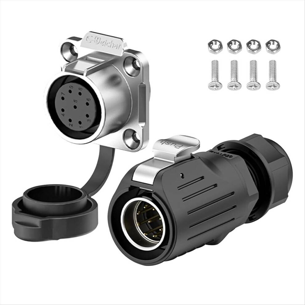 IP68 Hurtigpluggende Rundstik 9-benet