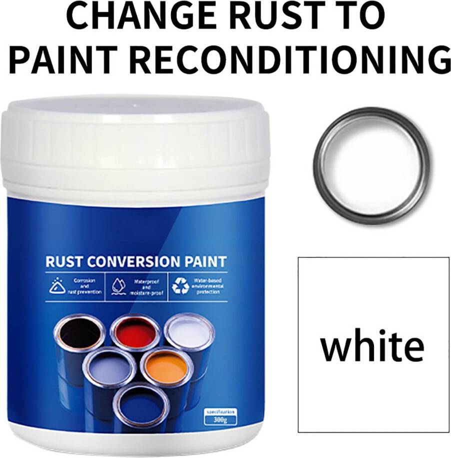 Waterbased Rust Conversion Paint White 300g