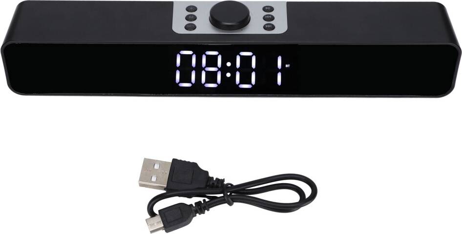 Smart Soundbar With LED Mirror Clock