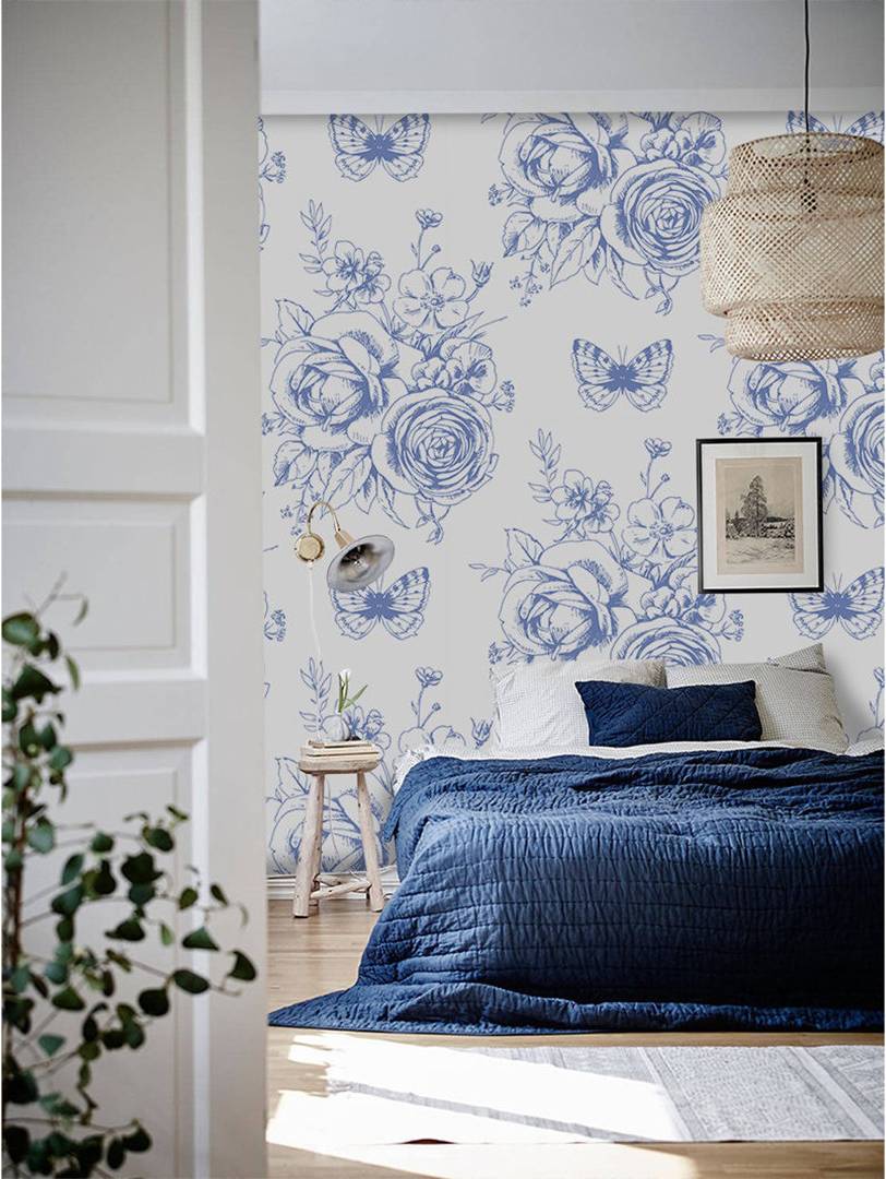 Mercer41 Dunder Matte Mural Blue