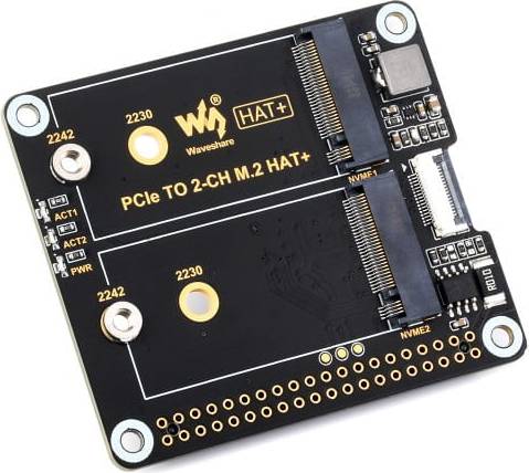 Raspberry Pi PCIe Til 2-Ch M.2 Adapter 5