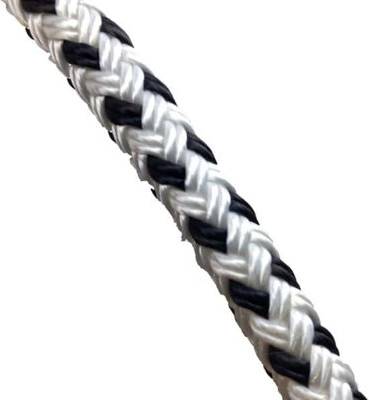 10mm White Black Fleck Double Braid Polyester Rope