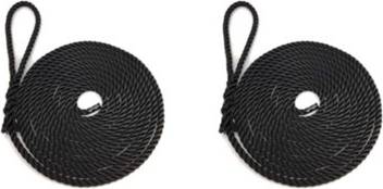 2 X 12mm Black Polyester Mooring Ropes
