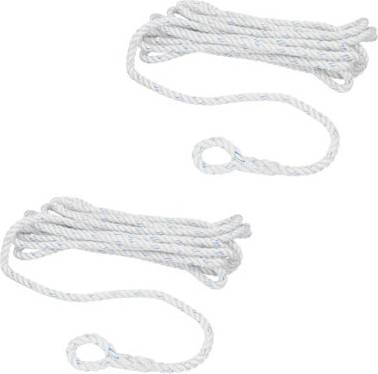 AB Tools 2 Pack Spliced Polyester Mooring Line Rope Warp