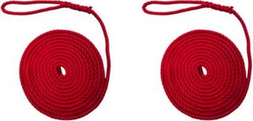 2 X 12mm Red Softline Mooring Ropes
