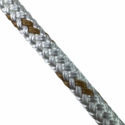 14mm White Beige Fleck Double Braid Polyester Rope