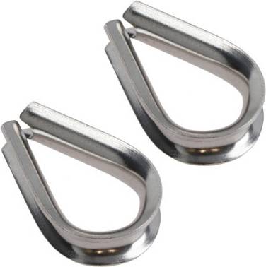 AB Tools Rope Splice Thimble 2Pk For 6mm Rope Wire Spliced Boat Thimbles