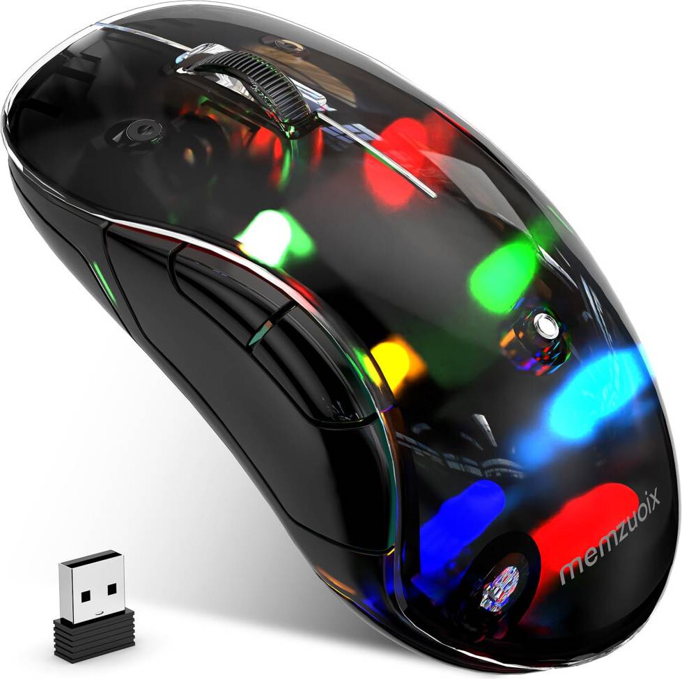 Memzuoix LED Wireless Rechargeable Optical Mouse