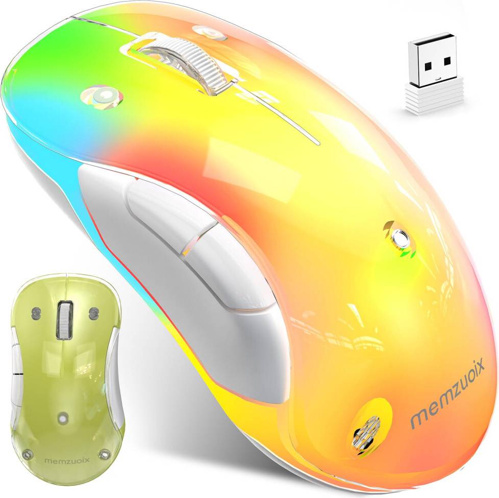 Memzuoix LED Wireless Rechargeable Optical Mouse
