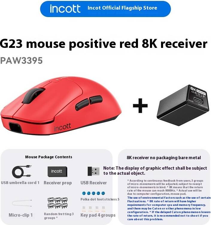 Maxpower G23 Red-8K Incott Wireless Mouse Dual Mode