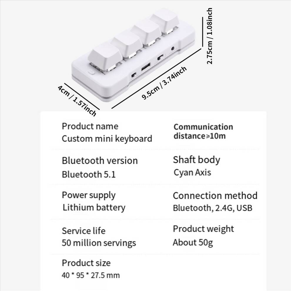 Typecat MK424Pro 4-Key Mini Customized Keyboard