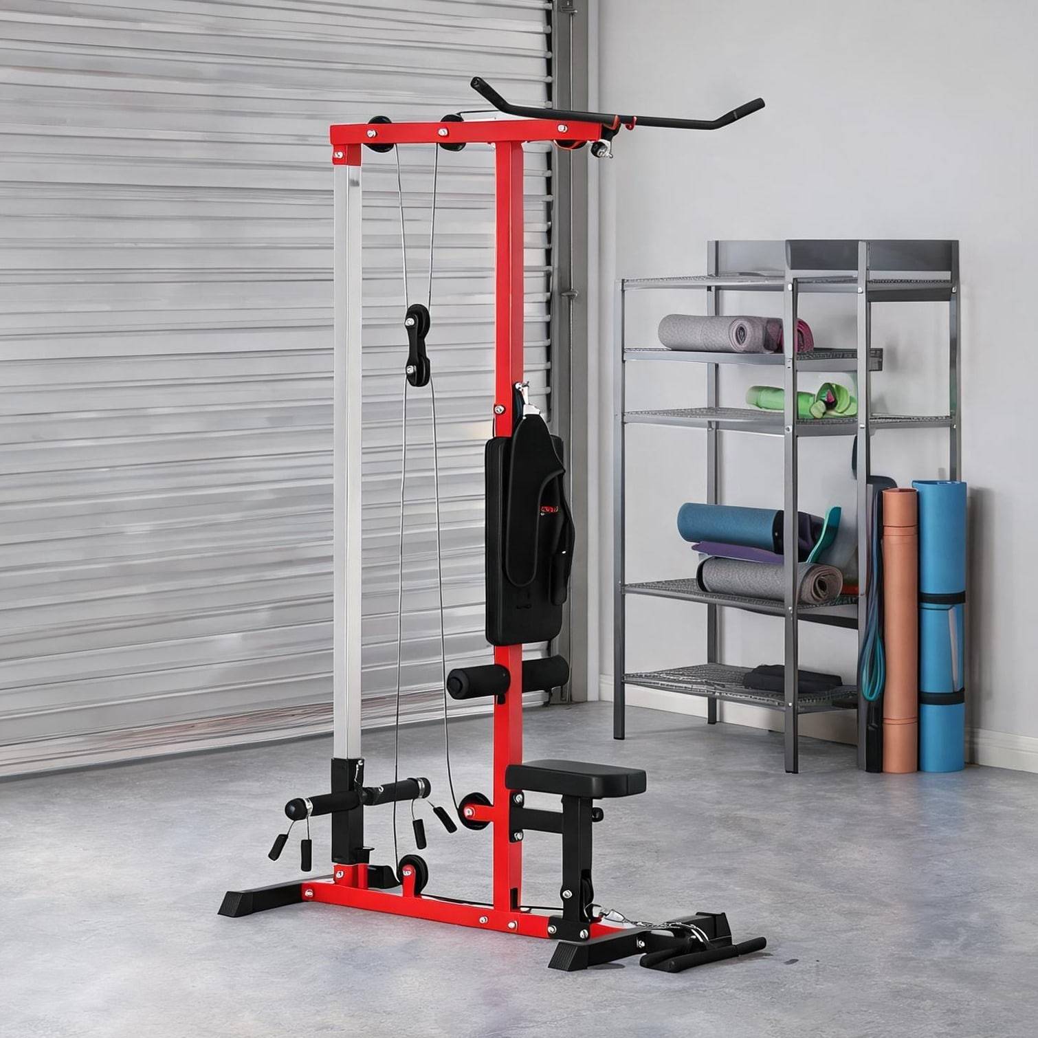 Bench and squat rack Adjustable Design Squat Racks Black Red