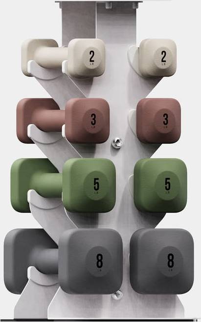 Dumbbell set with rack SafeGrip Dumbbells Lower Set with Light Rack