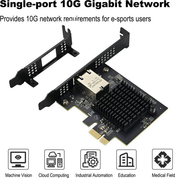 Spactz PCIe X1 to 10Gbps Single Port RJ45 Network Card