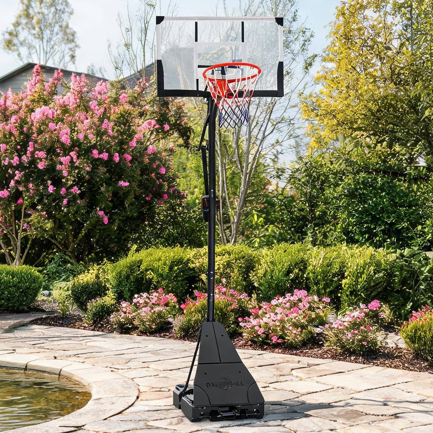 Adjustable basketball hoop Watnature Adjustable Outdoor Basketball Hoop System