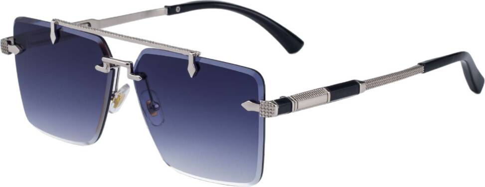 ZX-3171 Rimless Sunglasses Double-Bridge Square Frame - Multicolor