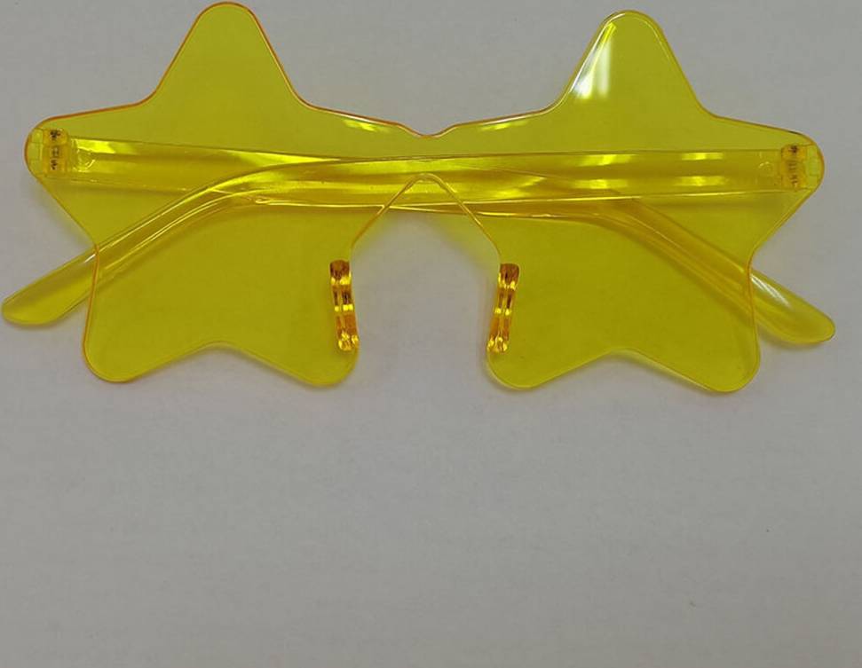 Star-shaped Rimless Sunglasses Transparent Yellow
