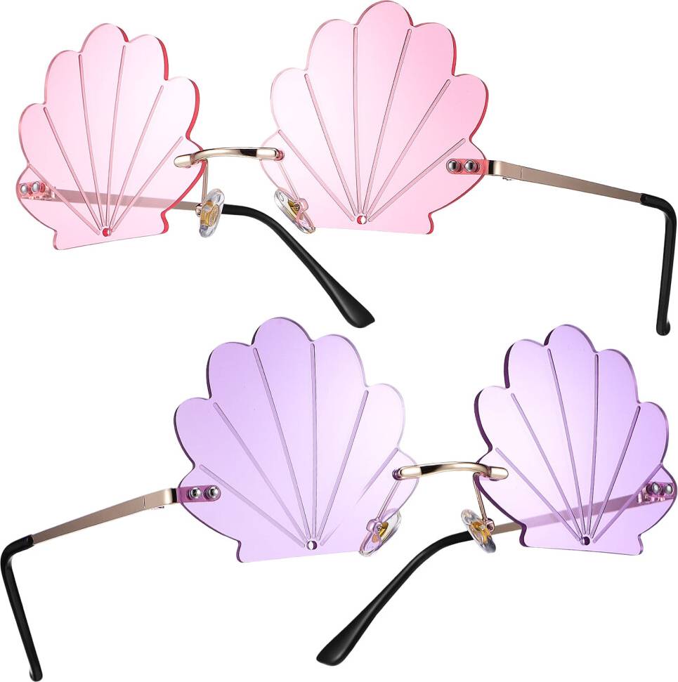 Seashell Rimless Beach Sunglasses 2-Pack