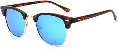 Polarized Semi-Rimless Frame Retro Driving Sunglasses UV Blocking
