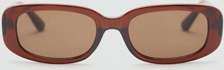 Mango Rectangular-Frame Sunglasses - Brown