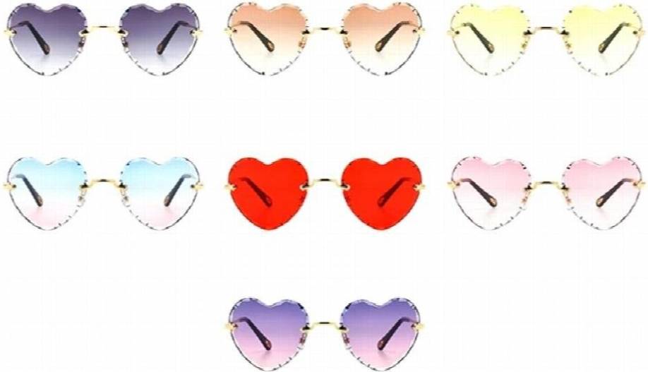 Candy Heart Rimless Ocean Flake Sunglasses
