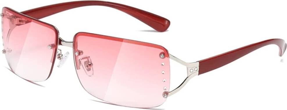 Rectangle Rimless Vintage Sunglasses 90s