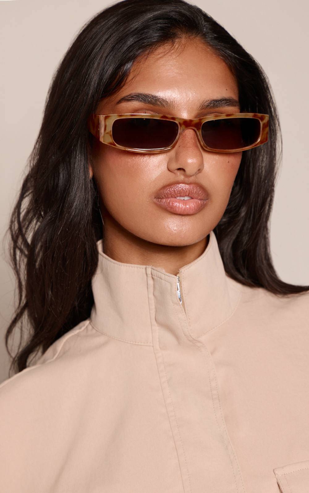 Gradient Lens Rectangle Tortoiseshell Sunglasses - Tortoiseshell