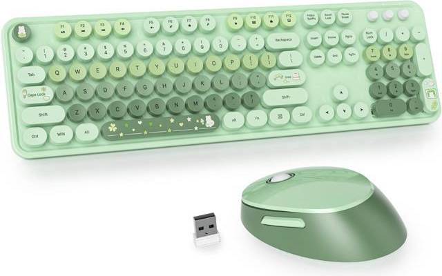 Keyboard and mouse Colorful Green Wireless Keyboard Mouse