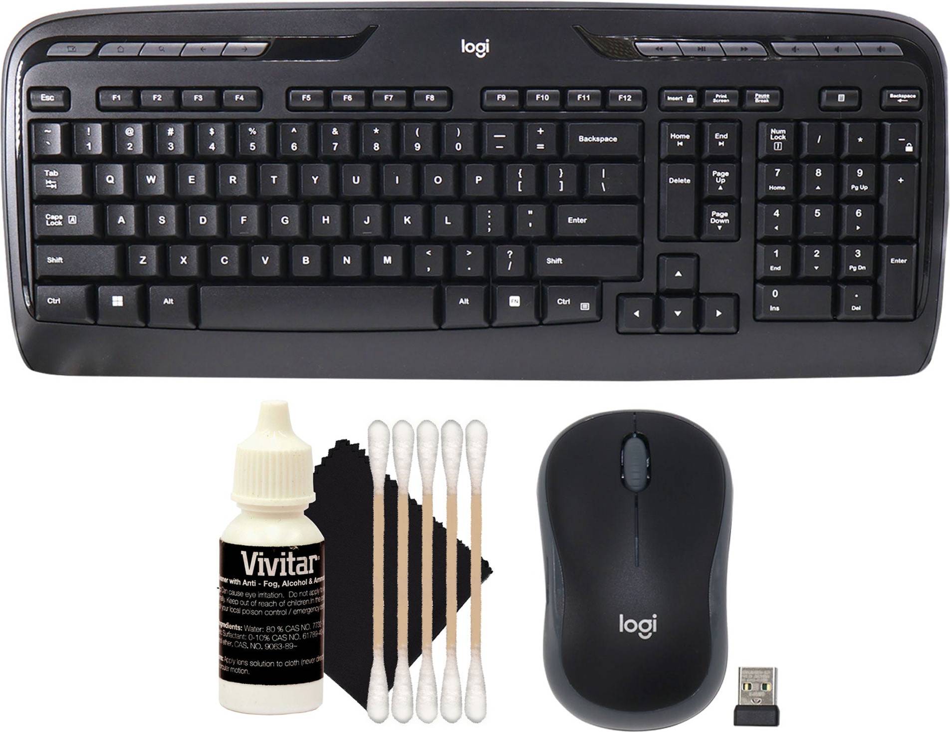 Logitech Mk320 Full-size Wireless Membrane Keyboard Mouse Bundle