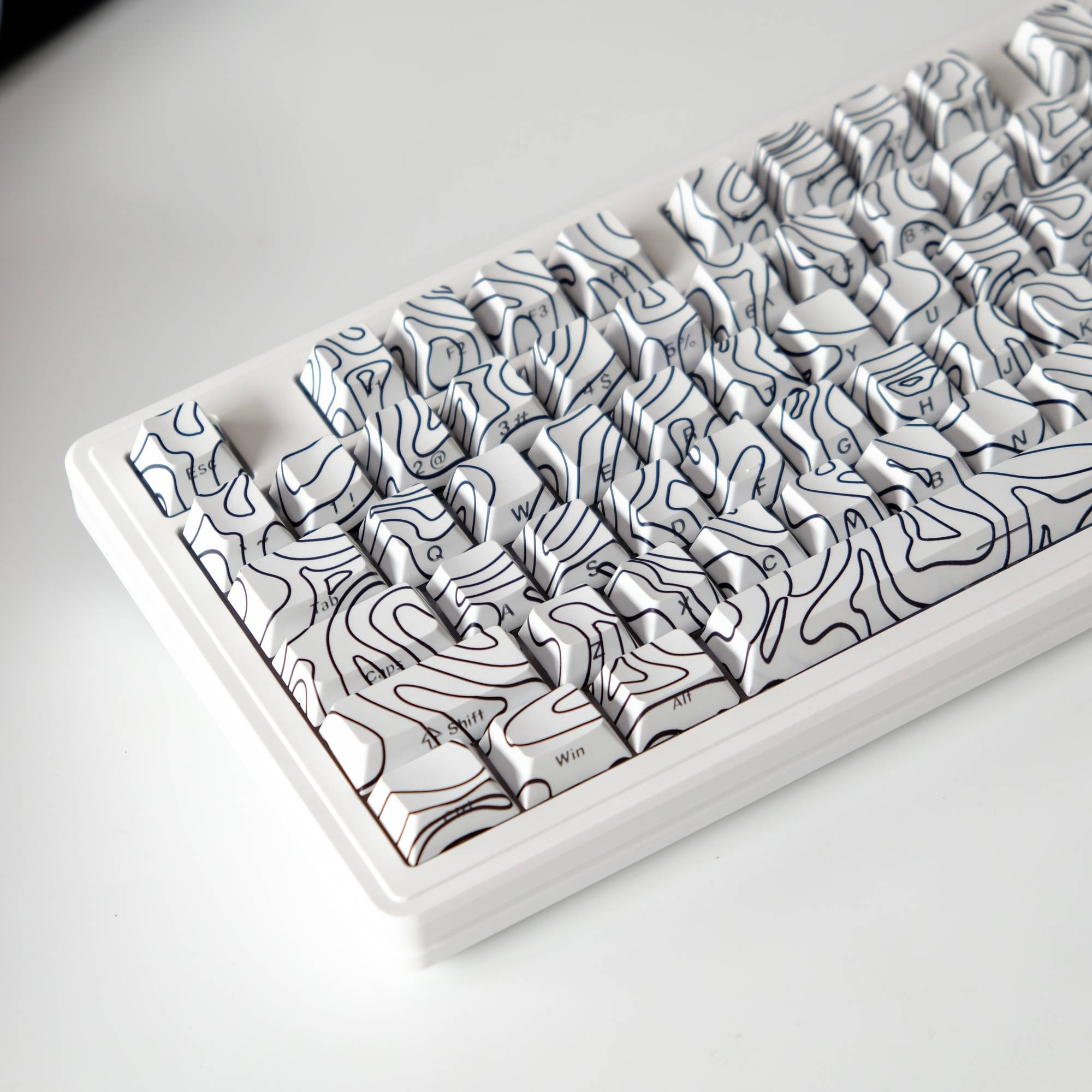 Topographic Side Print PBT Keycap Backlit