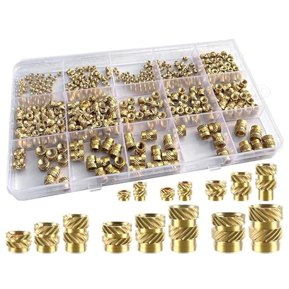 Exogio 400Pcs Threaded Inserts M2 M2.5 M3 M5 M6 Nuts Assortment Kit