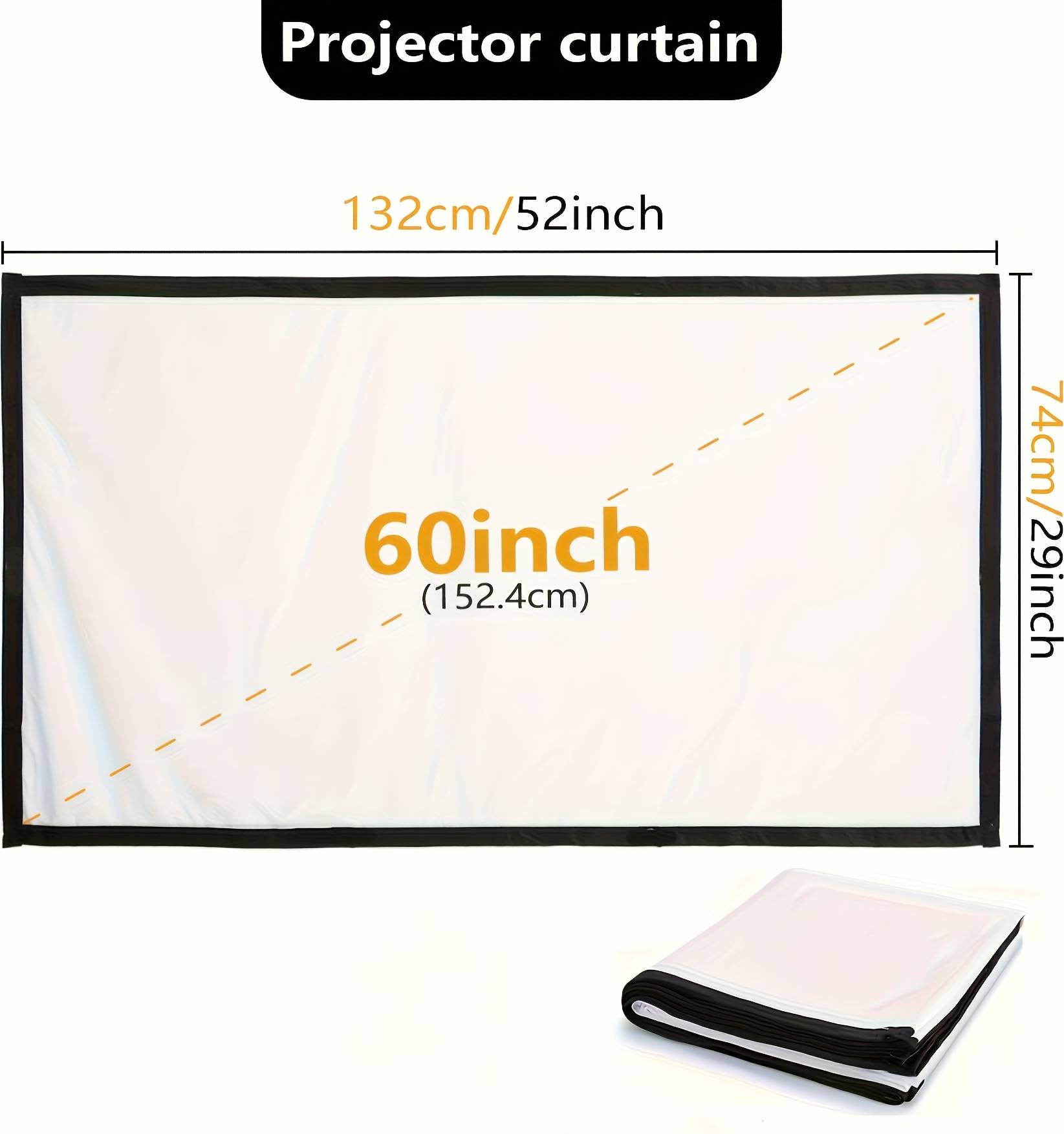 Projektorduk 100 tum Temu 4K 100 Inch 3D Projection Screen