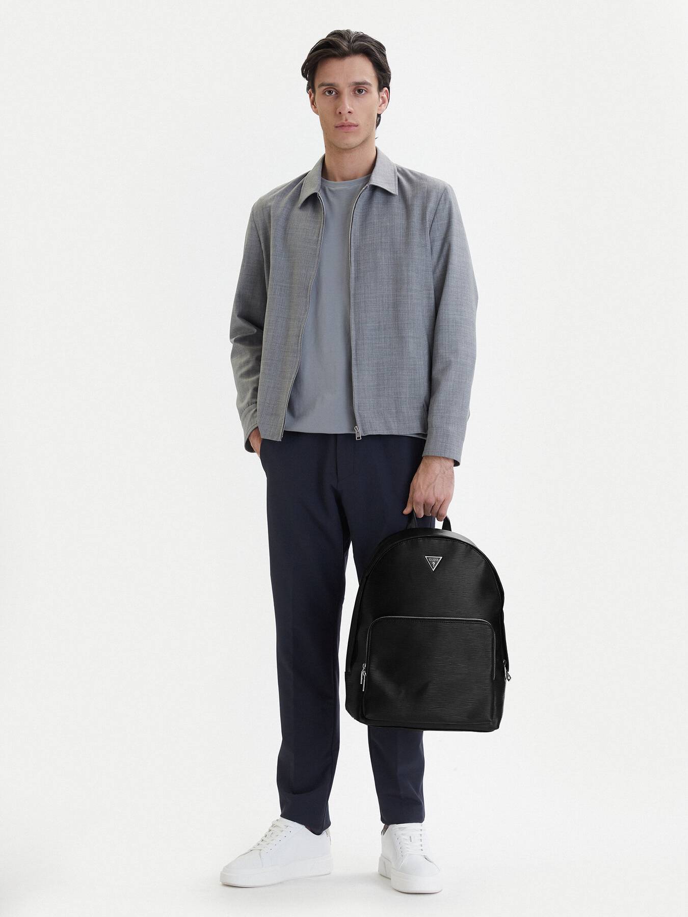 Guess Milano Logo Backpack Læder - Sort