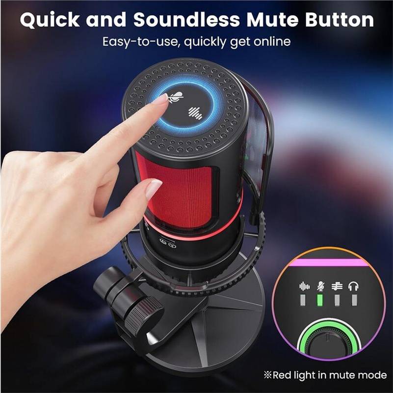 USB Condenser Gaming Microphone with Filter