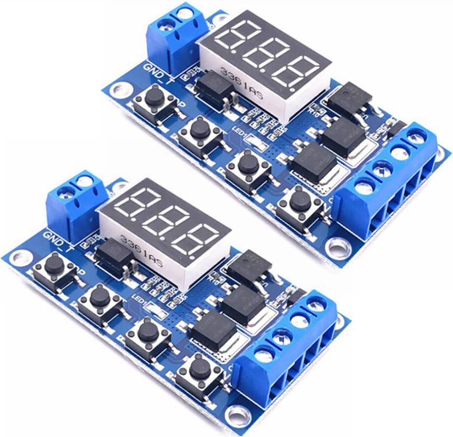 Jehiatek 2Pcs DC12-24V Dual MOS Digital Time Delay Module