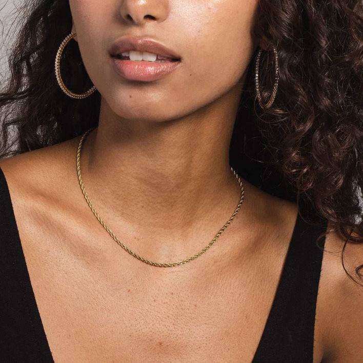 Solid gold chain GLD Solid Gold Rope Chain 10k Solid Gold