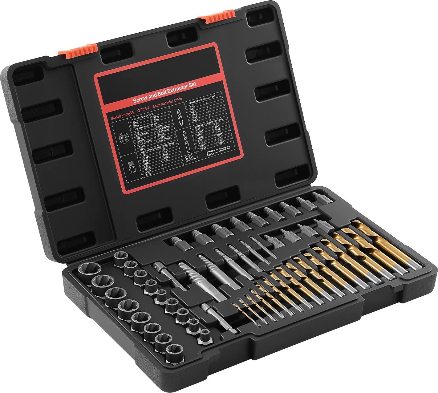 Mecale 54-Piece Screw Extractor Set YAS-UT3QEN Tool Kit