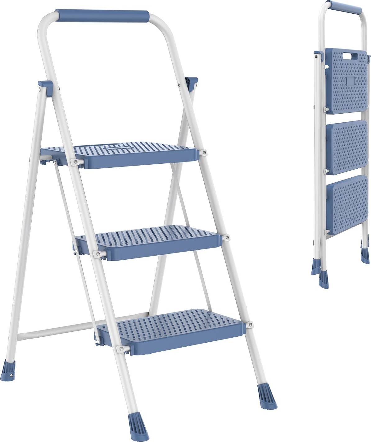 3 step ladder Sweetcrispy 40.7 Inch 3 Step Foldable Ladder