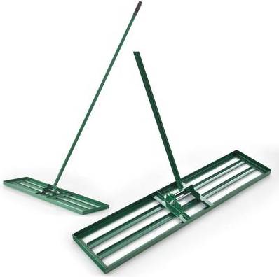Wellfor Steel Lawn Leveling Rake Green